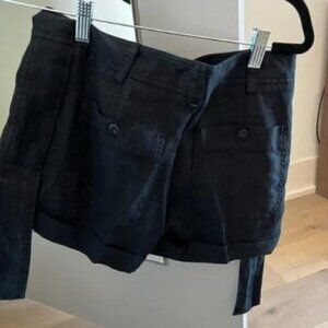 Vince Navy Linen Shorts with Ties - Shorts for Women - Summer Shorts for Women